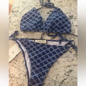 Gucci Royal Blue Monogram Swimwear